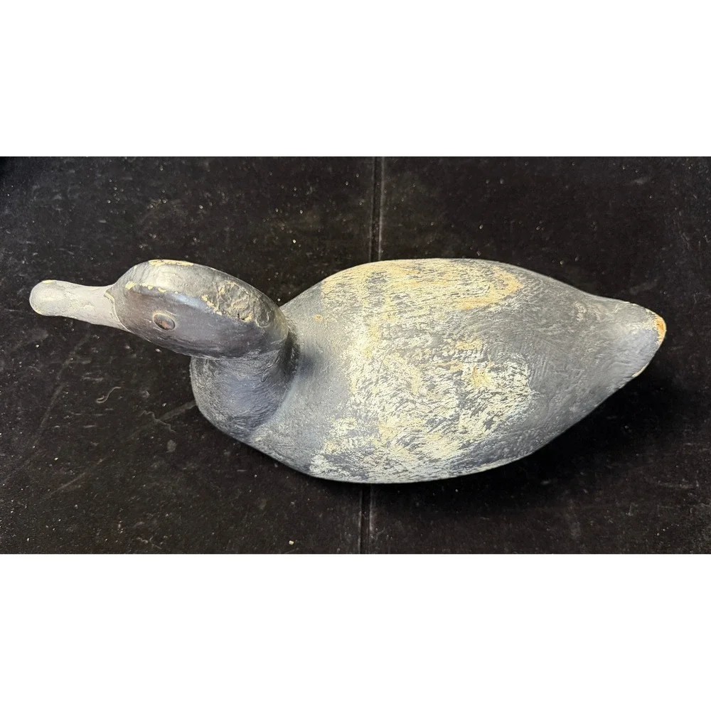 Vintage Hand Painted Wooden Duck Decoy Primitive Rustic Folk Art Hunting Decor